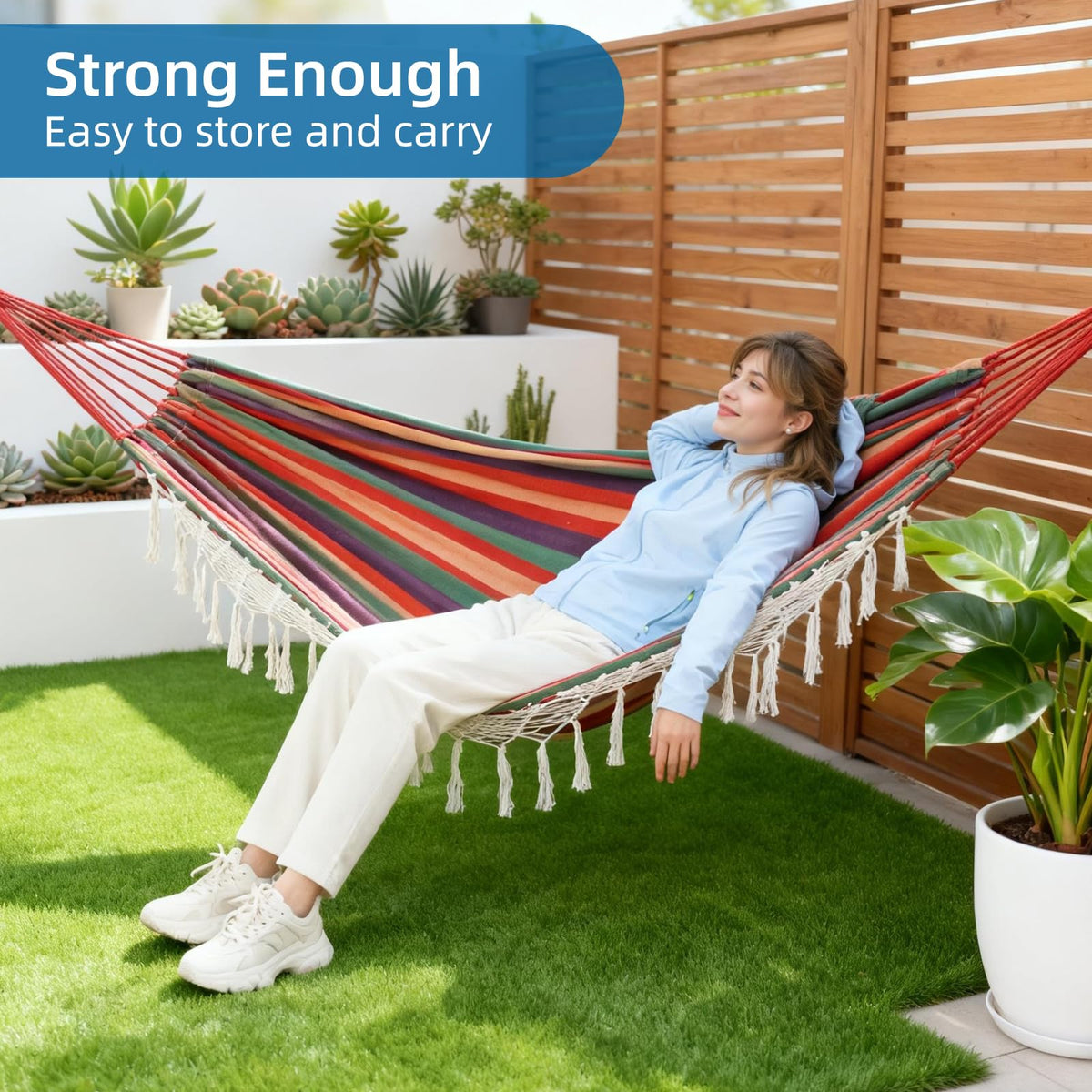 Posprica foldable portable hammock with carry bag for easy travel and storage