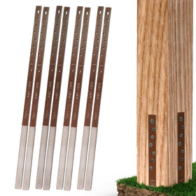 Post Buddy pack8 steel stakes arranged for fast fence post repair.
