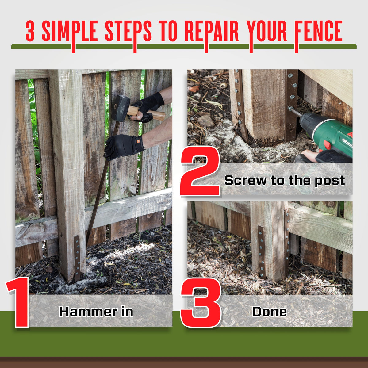 Post Buddy repair kit components laid out for versatile post stabilization.