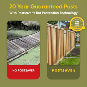 Postsaver Pro-Wrap Large concrete-compatible design allows post setting with concrete.