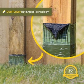Postsaver Pro-Wrap Large round 6-7 post demonstrates universal fit for round posts.