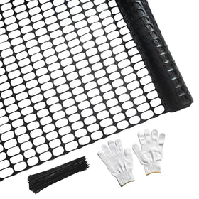 PotatoLife mesh fence roll 4x50 securing a temporary garden barrier
