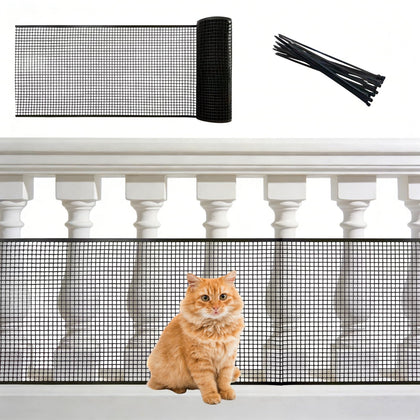 PotatoLife plastic mesh fence on balcony provides safe barrier with airflow.