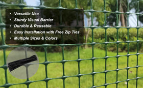 PotatoLife temporary fence 40x25 demonstrates quick, secure installation with included zip ties.