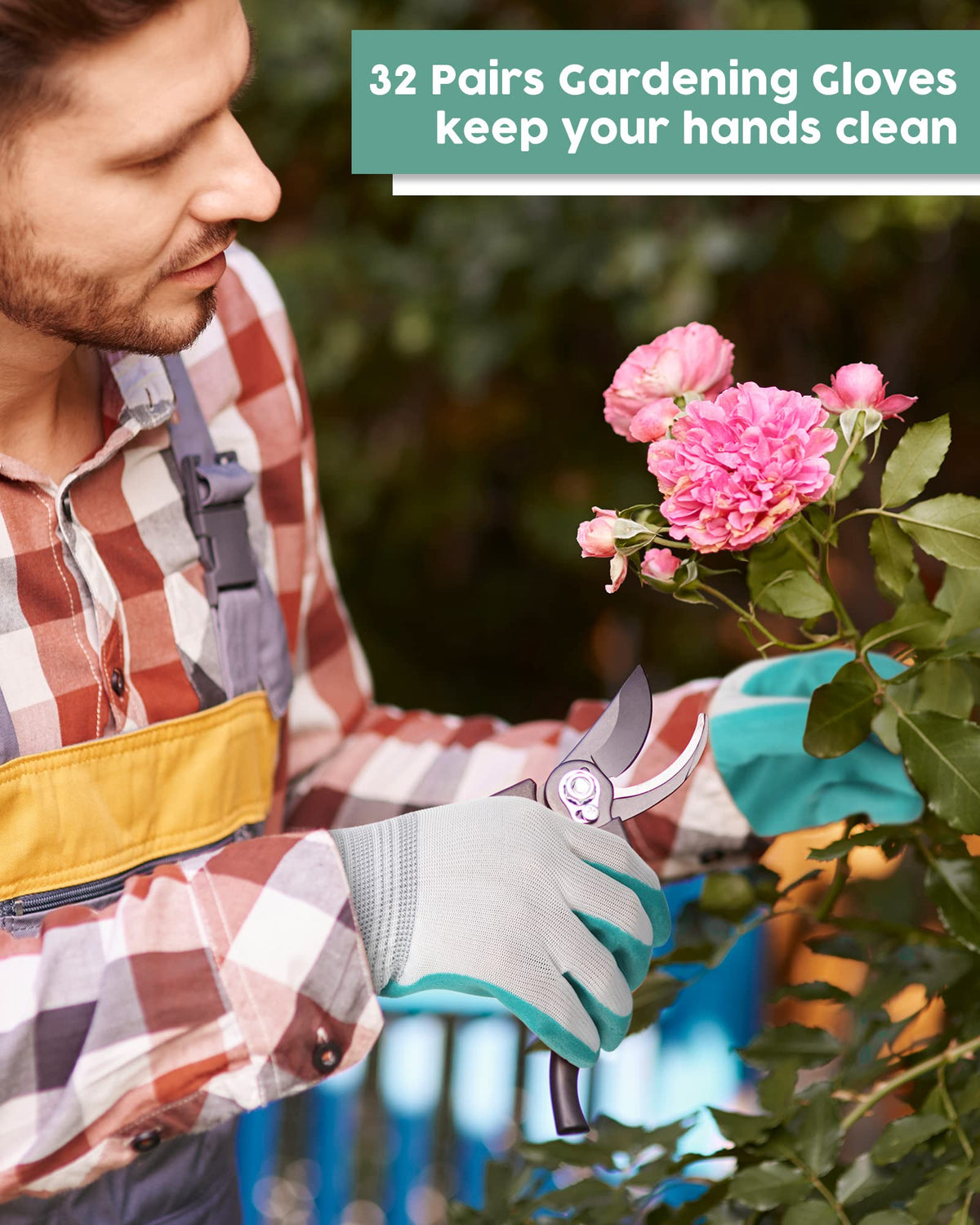Potchen breathable garden gloves with inner cuff to reduce hand fatigue