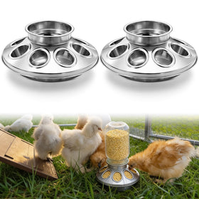 Potchen dual feeder base with eight holes for efficient chick feeding