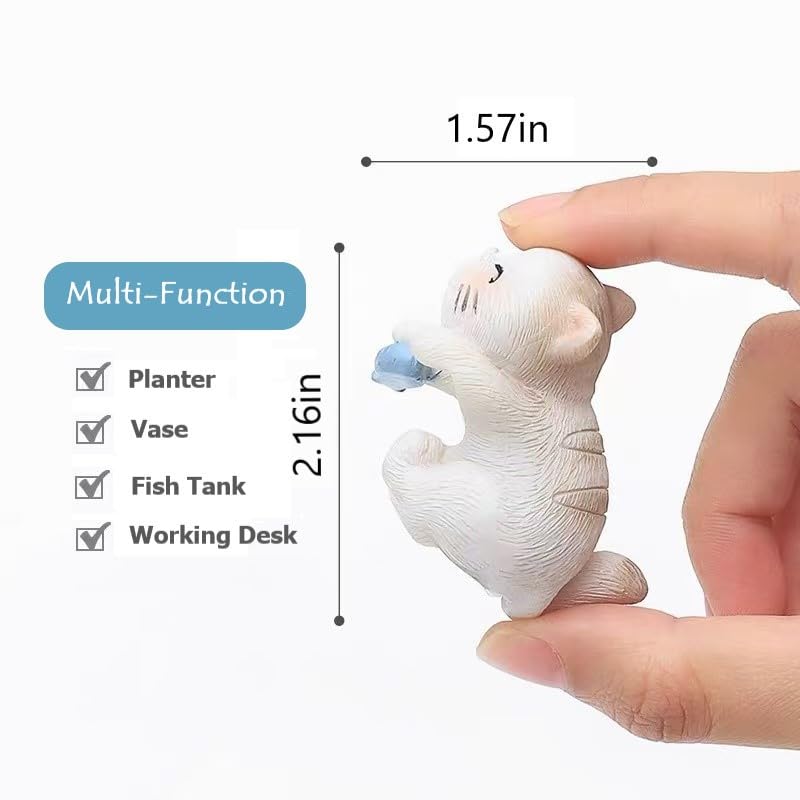 Poteital cat figurine for pots adds whimsical character to indoor greenery