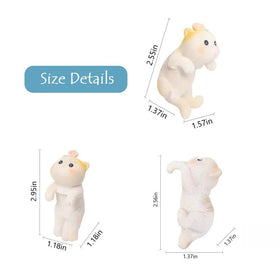 Poteital cream cat ornament with yellow accents brightens fairy garden displays