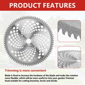 Potiarey carbide tipped blades 9x36 teeth for dense brush clearing.