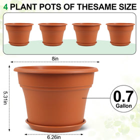 Pottiffe 8-inch terra-cotta pot warm decor with drainage compatibility.