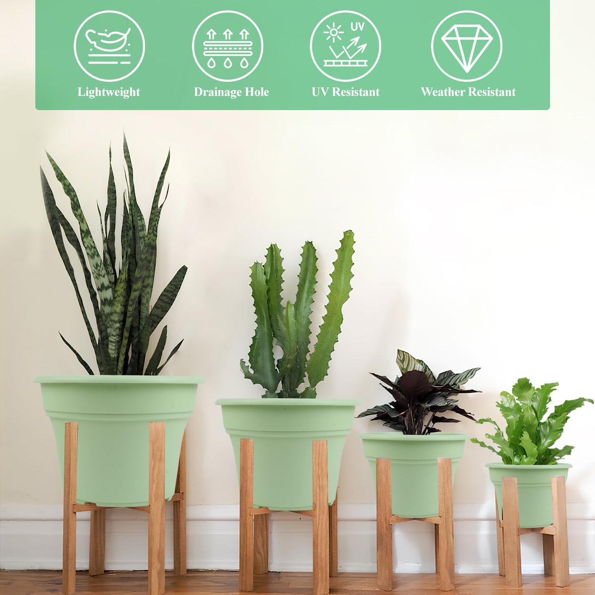 Pottiffe planter available in white, green, and terracotta color options for versatile decor.