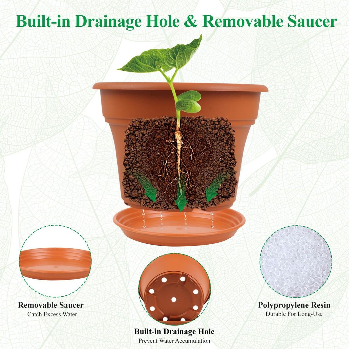 Pottiffe outdoor 13-inch planter on a sunny patio, weather-ready design