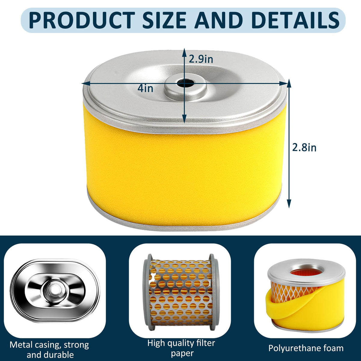 Poweka five-pack air filter ready for replacement use in multiple machines