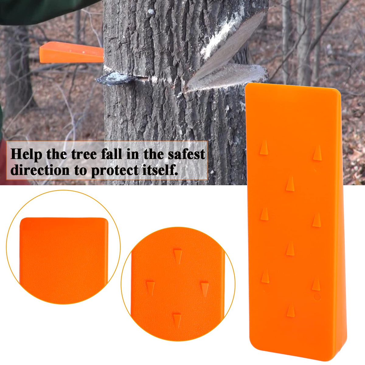 Poweka orange wedges resist chipping and protect the chainsaw on impact