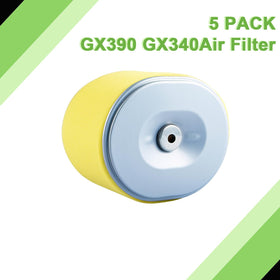 Poweka packaging showing five filters and five pre-filters for convenience.