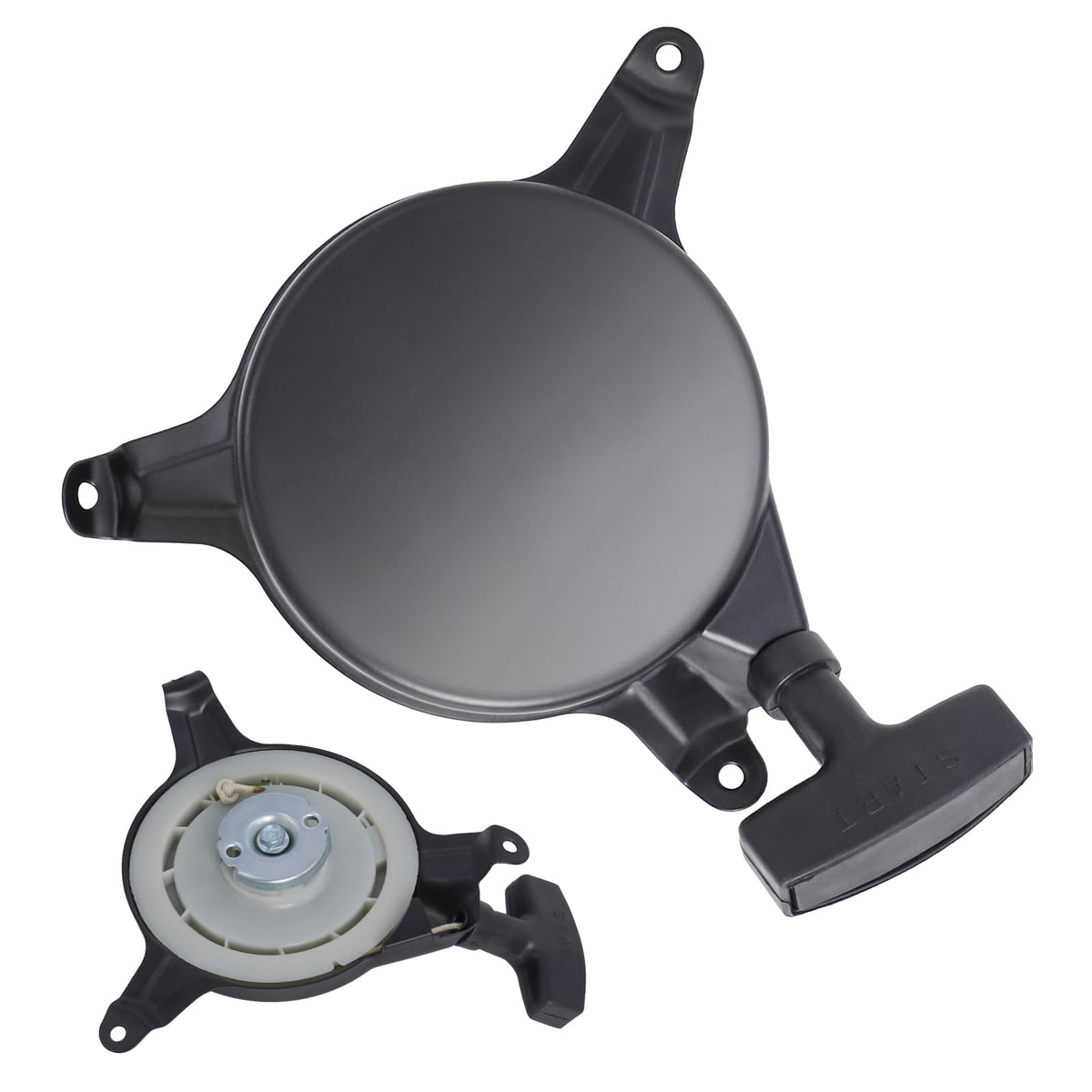 Poweka recoil starter front view with rugged housing for easy installation.