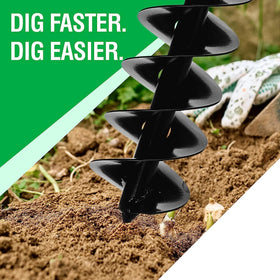 Power Planter auger extension digging through dirt and clay with ease