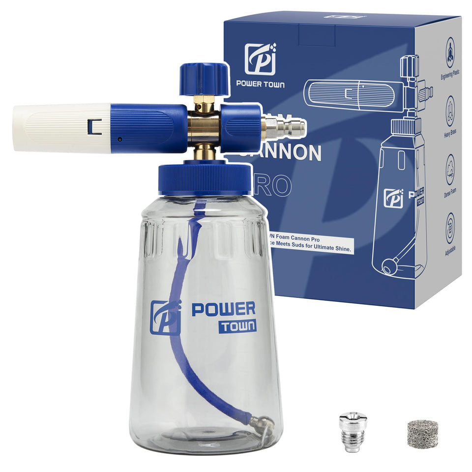 Power Town Foam Cannon Pro wide-mouth cap for easy soap loading and monitoring.