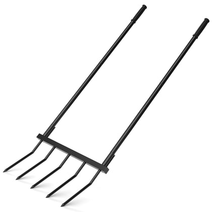 Powerber Broadfork being assembled with tool-free setup for quick garden readiness.