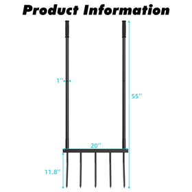Powerber Broadfork wide foot bar in use for easy leverage in deep soil.