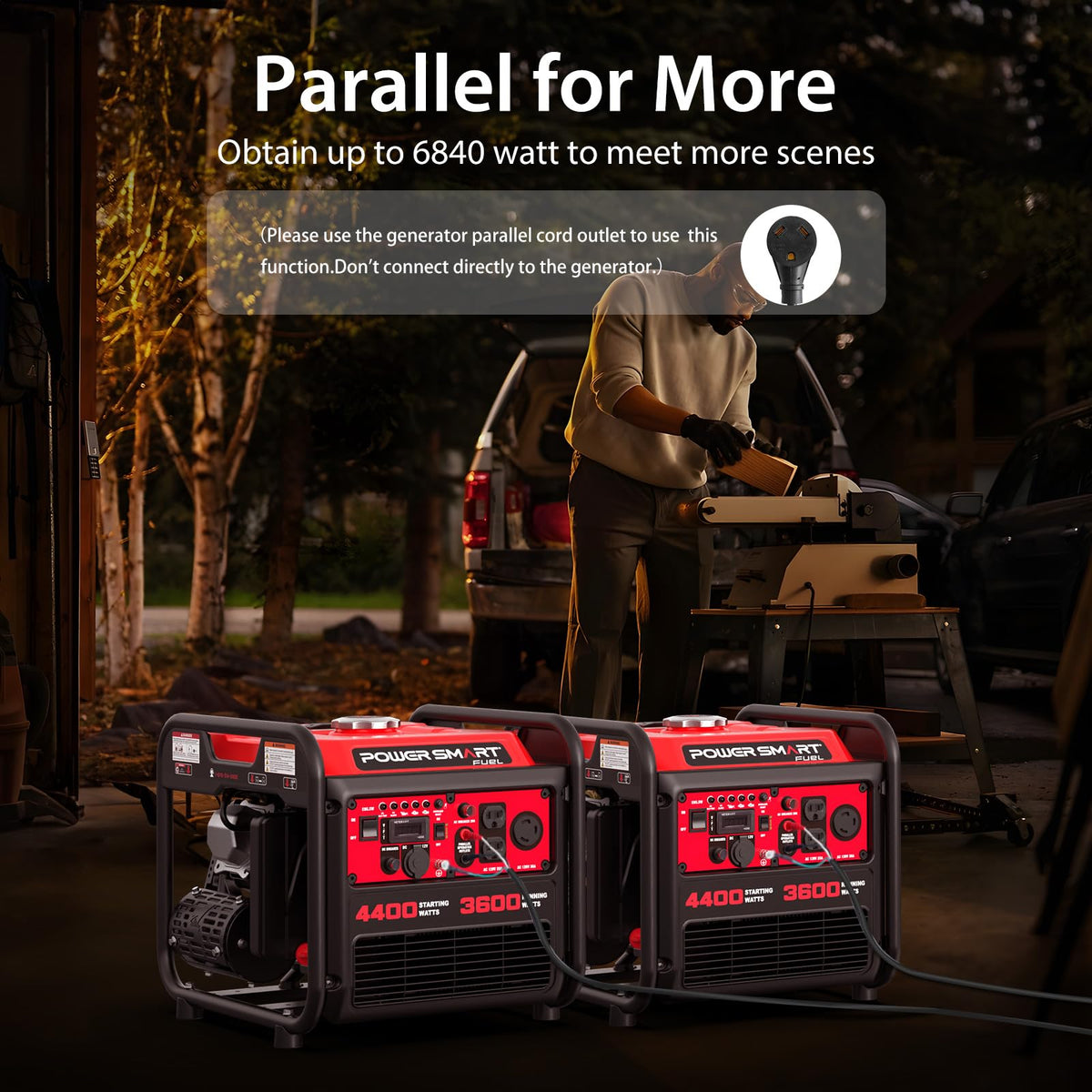 PowerSmart 4400-Watt portable generator compact dimensions enable easy transport