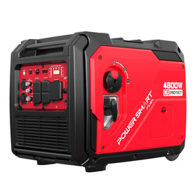 PowerSmart 4800W portable inverter generator front view, compact design for quick outage readiness.