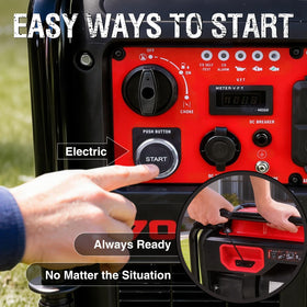 PowerSmart 7000-watt open-frame generator control panel showing 120/240V options