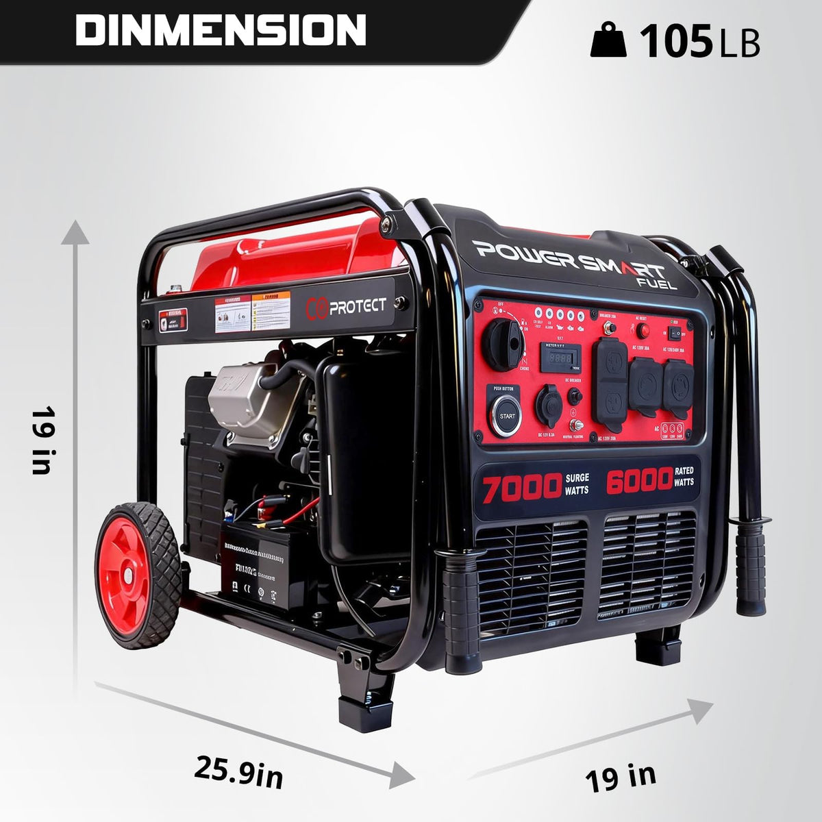 PowerSmart generator in use powering fridge and lights during outage