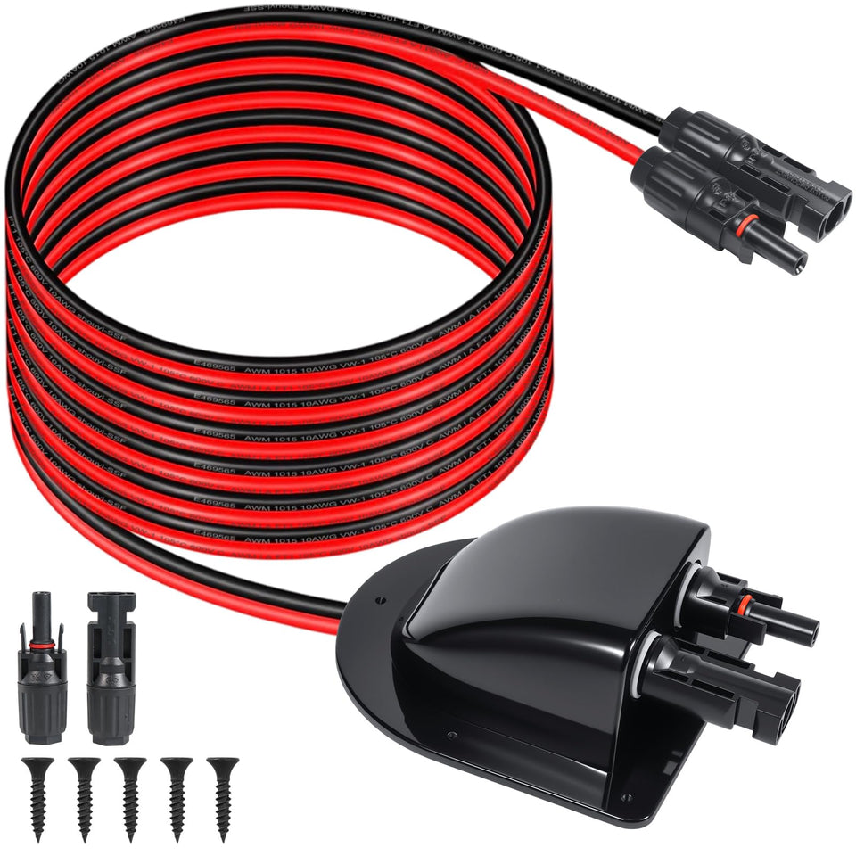 Powhazy solar cable entry gland with 10ft cables for simple roof installation