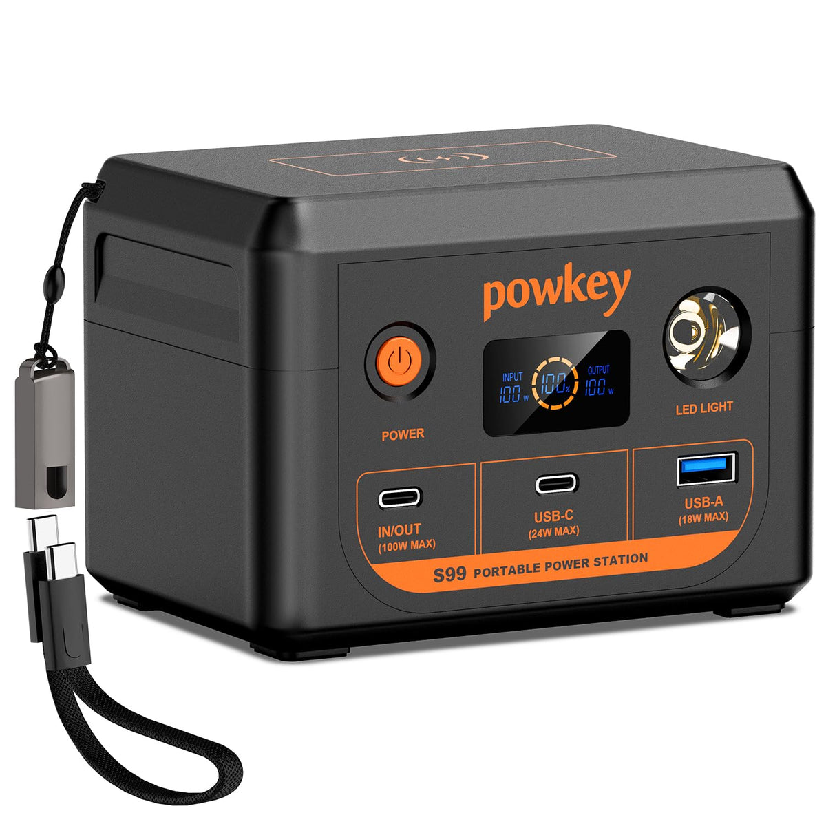 Powkey fits carry-on luggage for air travel and on-the-go charging.