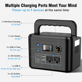 Powkey R350 side view shows ports for versatile charging on the go.