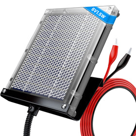 POWOXI 6V solar panel for outdoor charging with quick 1.5W output.