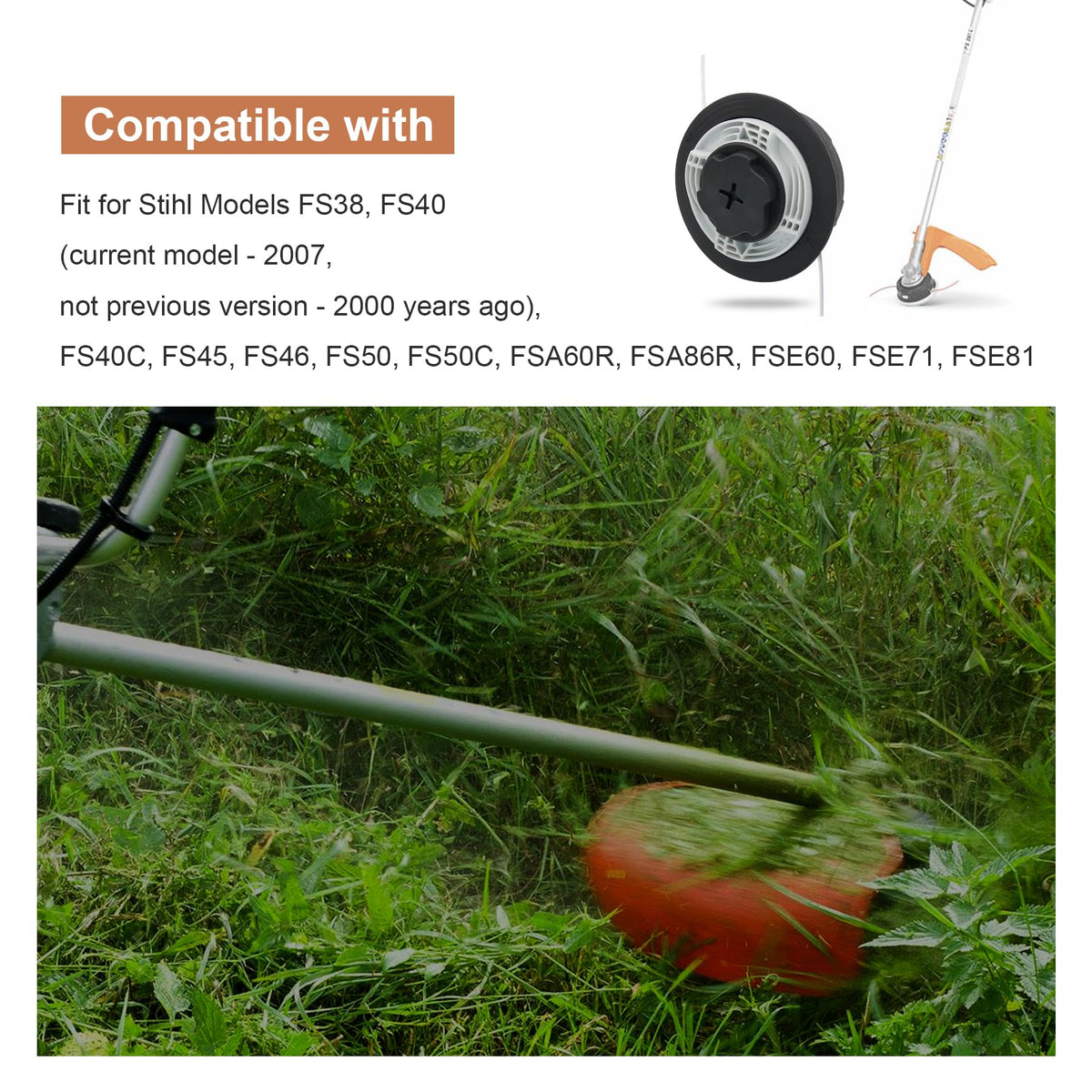 Ideal for use around trees, edges, walls, and fences.