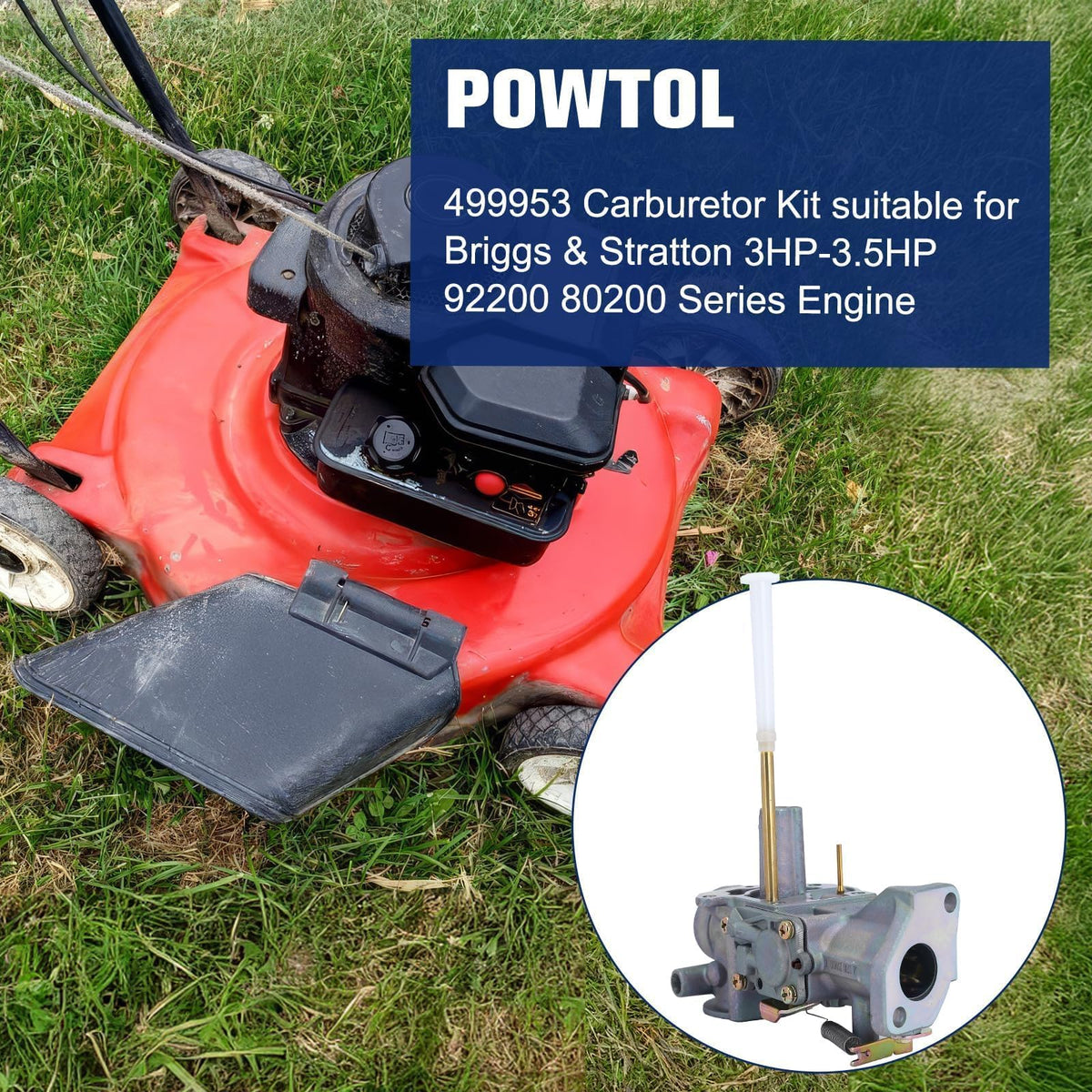 Powtol foam filter for 499953 kit enhances filtration and engine protection.