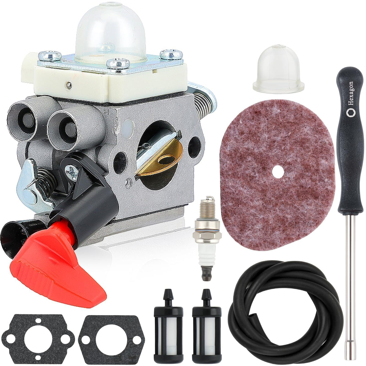 Powtol FS56RC carburetor main view shows compatibility with Stihl trimmers
