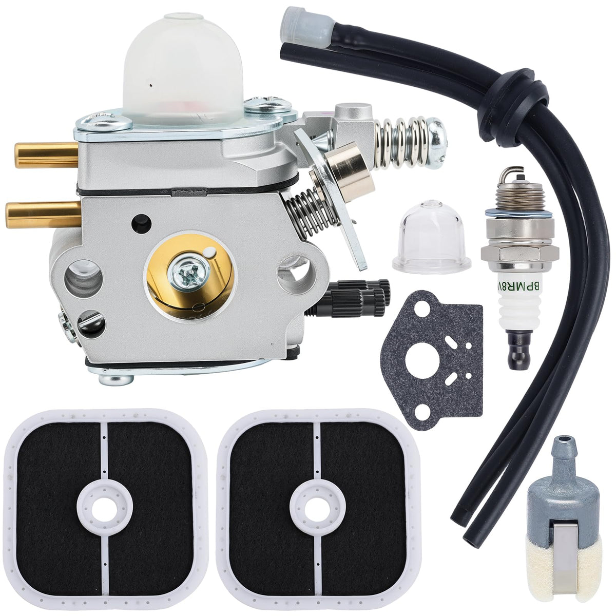 Powtol SRM 2100 carburetor box includes everything for fast installation.