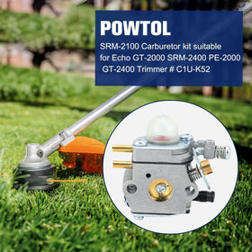 Powtol SRM 2100 carburetor specs included for correct mounting.