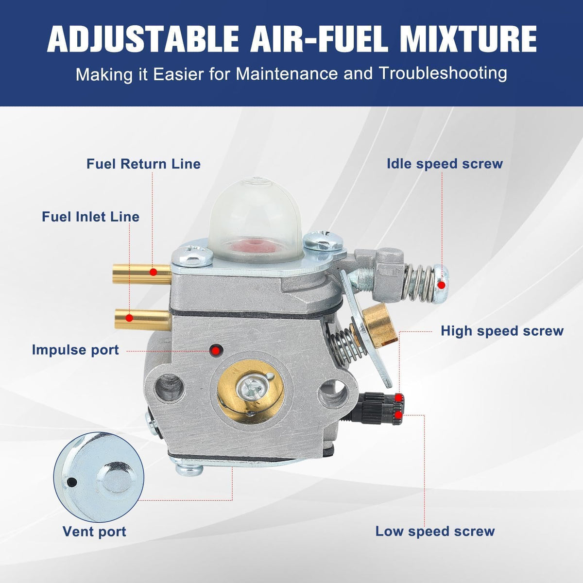 Powtol SRM 2100 carburetor vent supports proper venting and smooth startup.