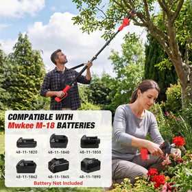 Poxsmuly 2in1 electric pruning shears with extension pole reaching high branches
