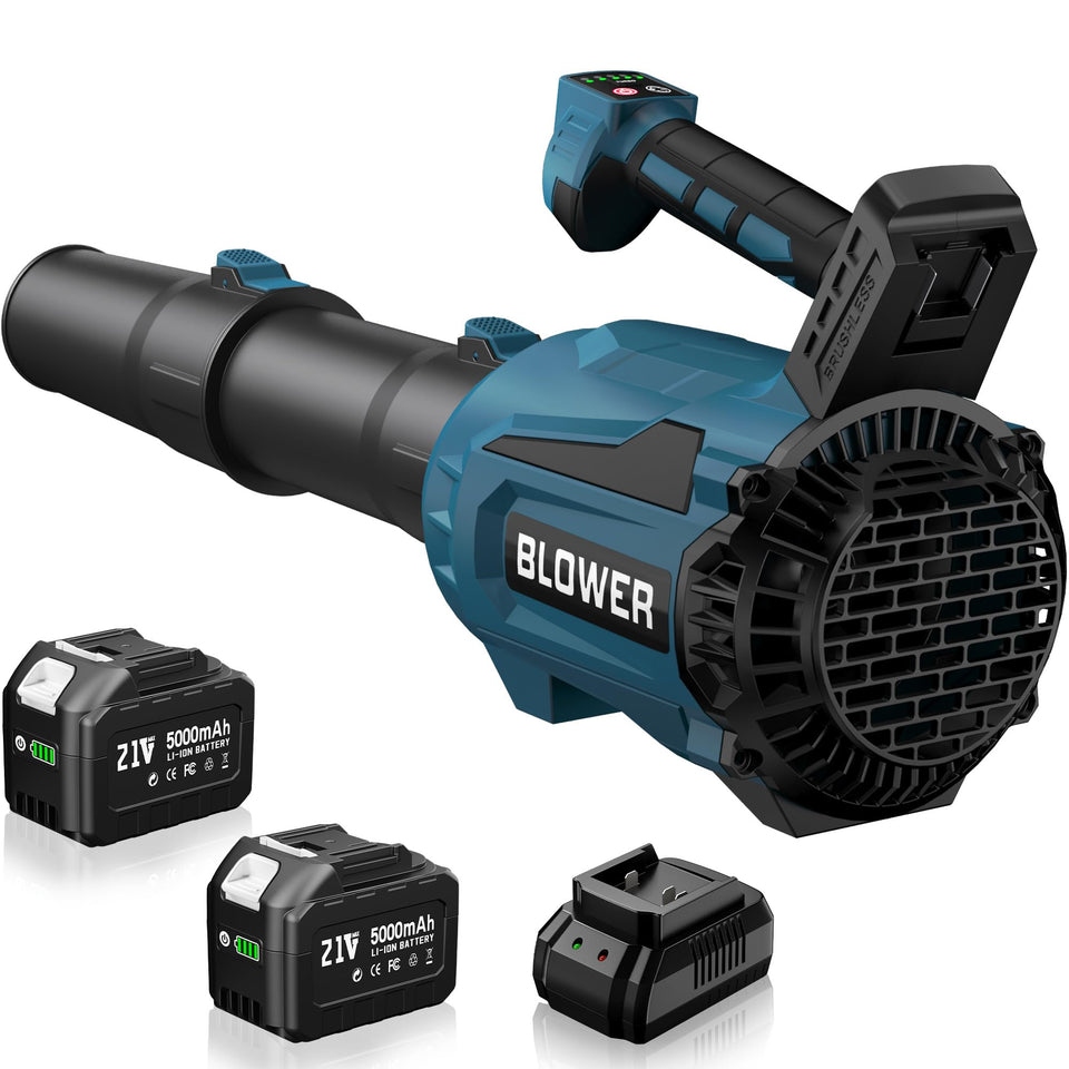 POXURIO leaf blower in packaging ready for quick setup
