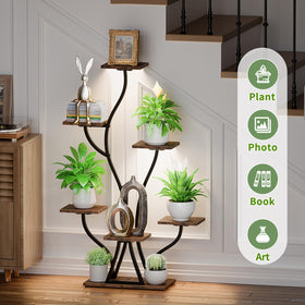POZILAN corner stand saves space and organizes indoor greens.