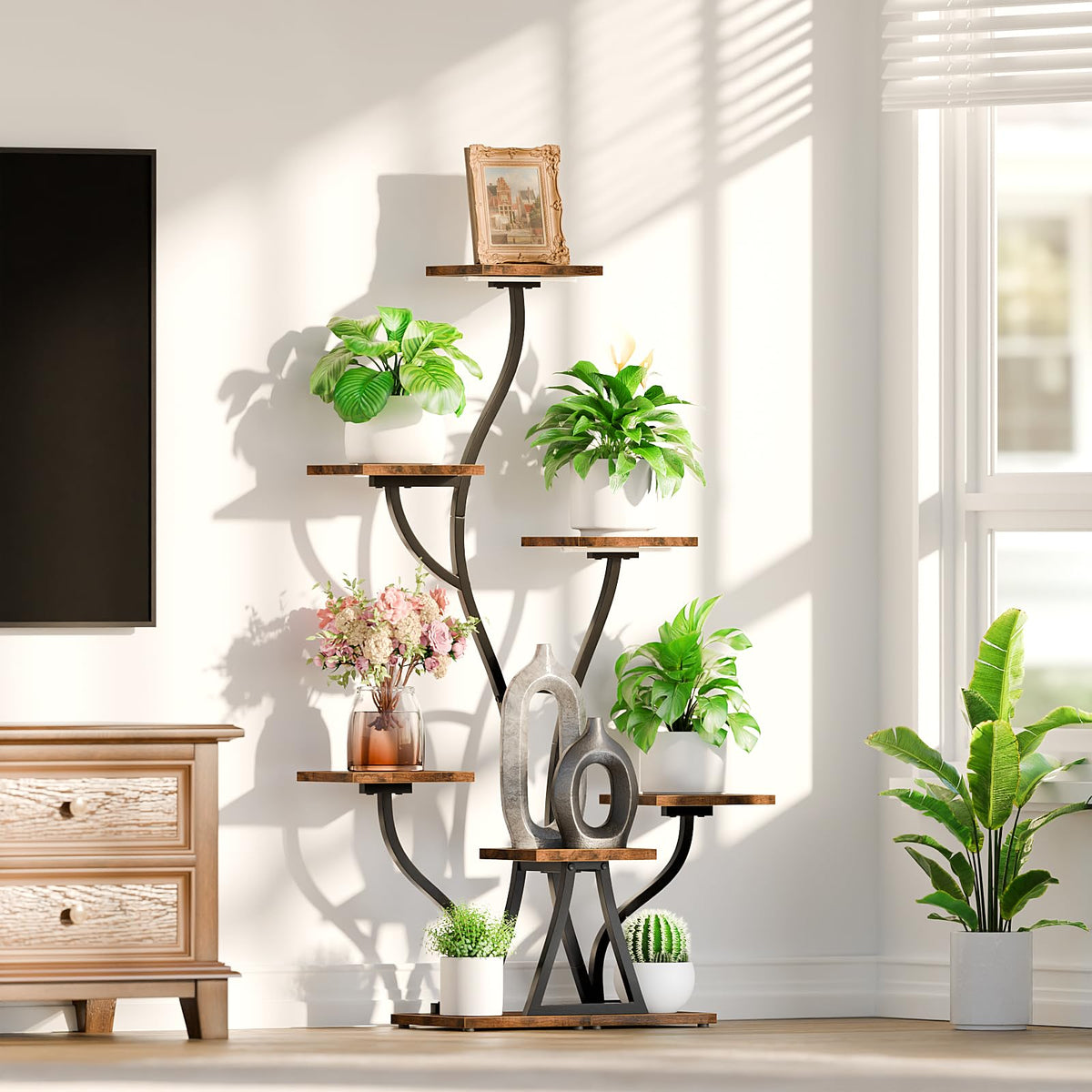 POZILAN vertical display shows plants of different heights beautifully.
