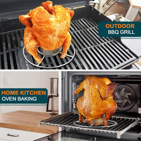 P&P CHEF versatile rack works with small turkey, duck, or goose.