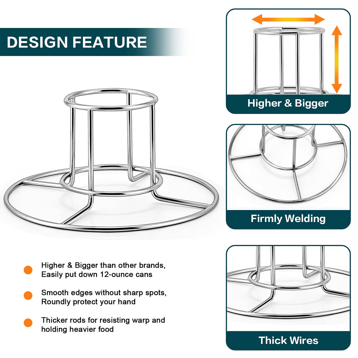 P&P CHEF stainless steel rack rust-resistant and dishwasher safe for easy cleanup.