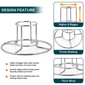 P&P CHEF stainless steel rack rust-resistant and dishwasher safe for easy cleanup.