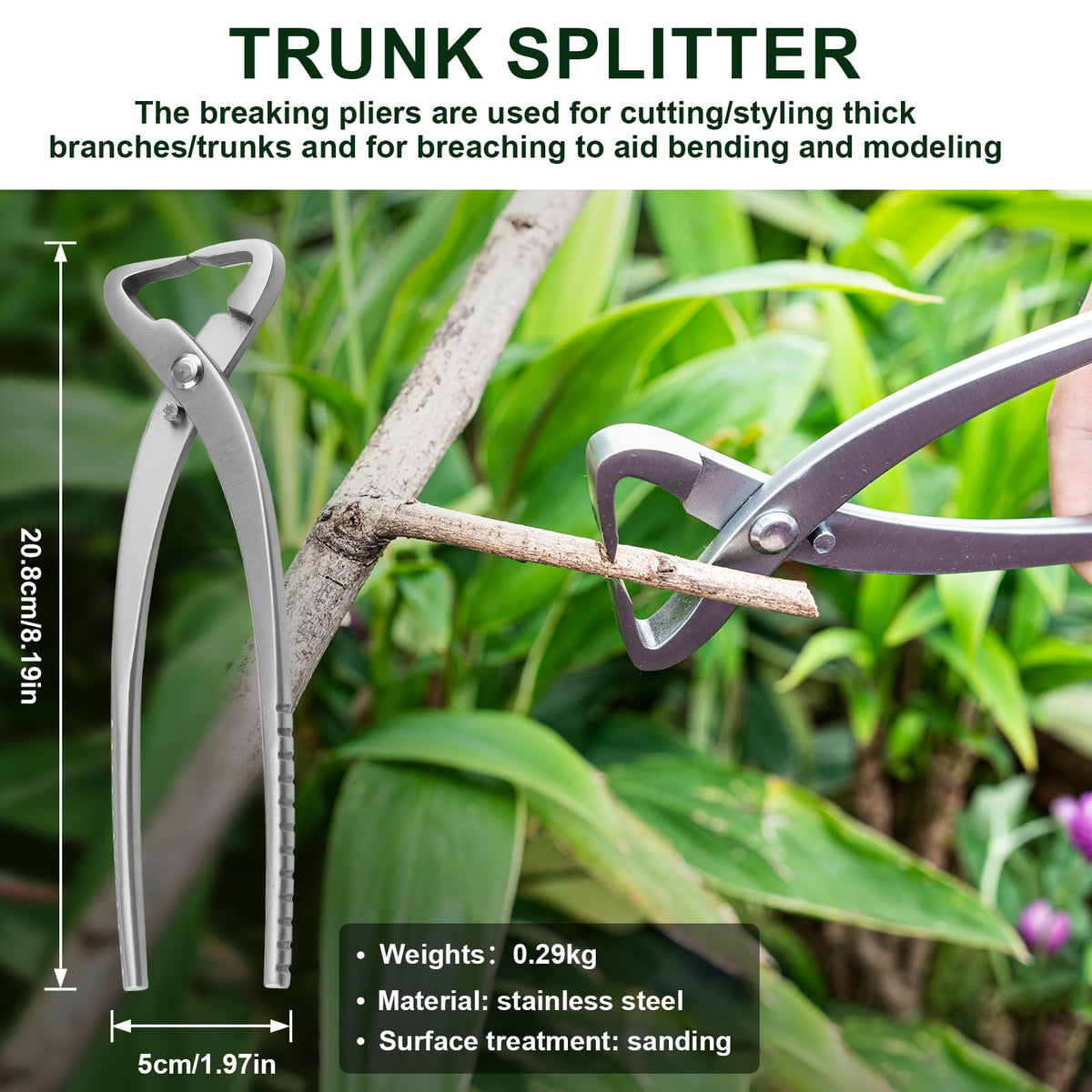 ppkbbeb bonsai splitter for clean branch removal.