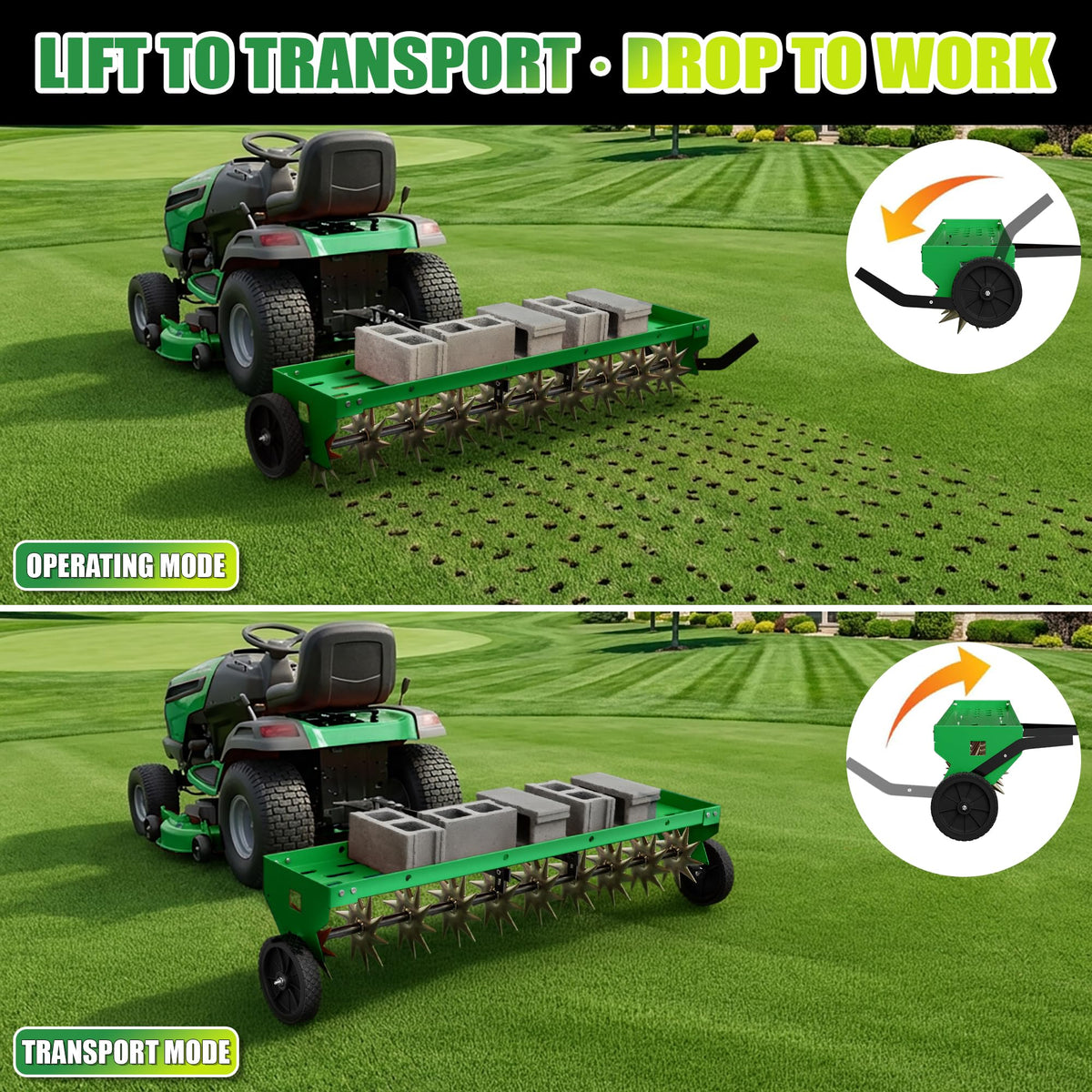 PPOLB transport and work mode lever in action for quick spike engagement