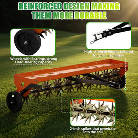 PPOLB aerator used on a lawn, garden, and farm site for soil improvement.