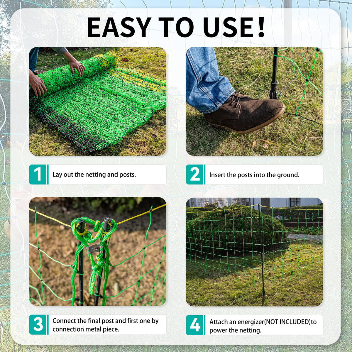 PPOLB portable netting in use by livestock to quickly secure a grazing area.