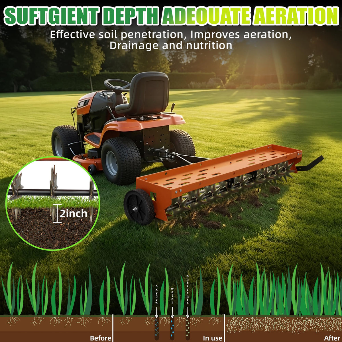 PPOLB universal hitch enables easy towing by tractors, UTVs, or ATVs.